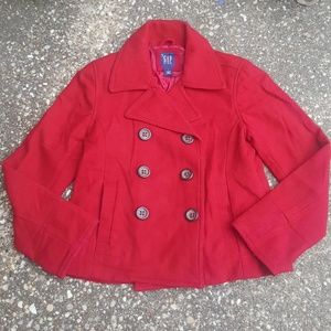 Gap Kids Girls Red Jacket Wool Peacoat Large YL